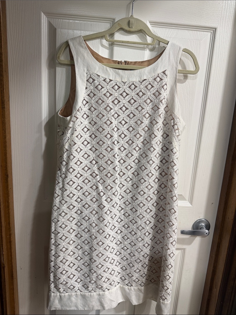 Jessica Howard White Lace Overlay Sleeveless Dress